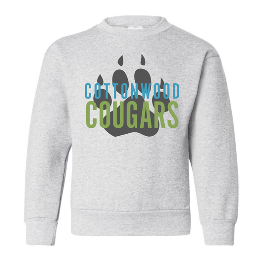 Light Grey PawPrint Crewneck