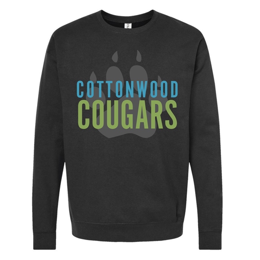 Black PawPrint Crewneck