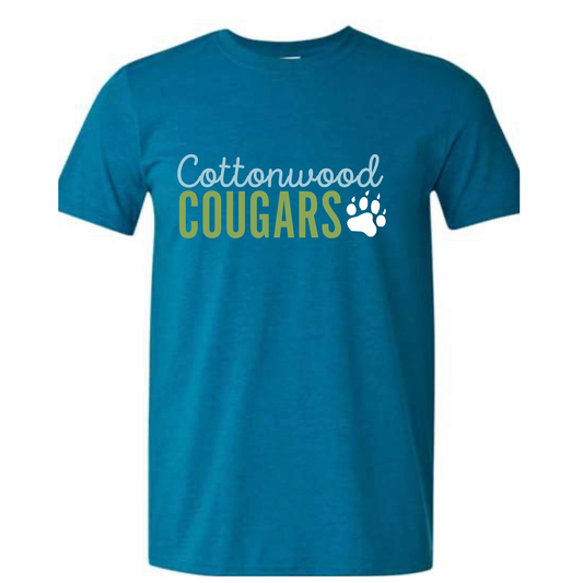 2 Line Deep Teal Adult T-shirt