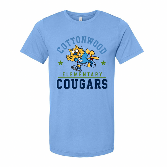 Cottonwood Cougars Mascot Blue T-shirt
