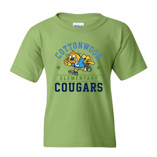 Cottonwood Cougars Mascot Kiwi Green T-shirt